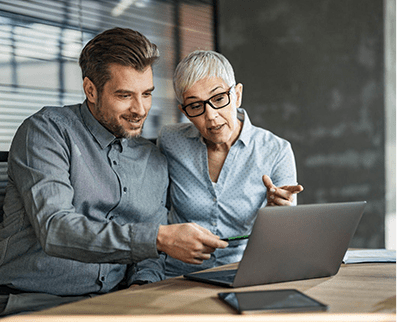 Content marketing tools on a laptop screen