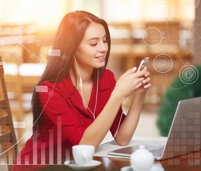 A website with a magnifying glass over it, showing an SEO audit