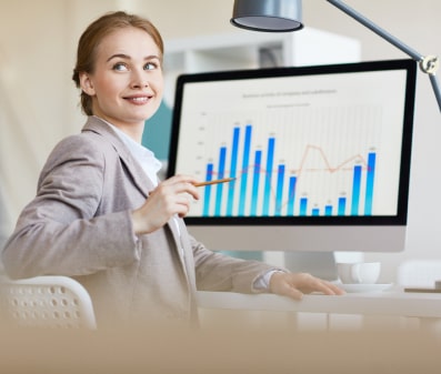 A chart and graph showing market research data